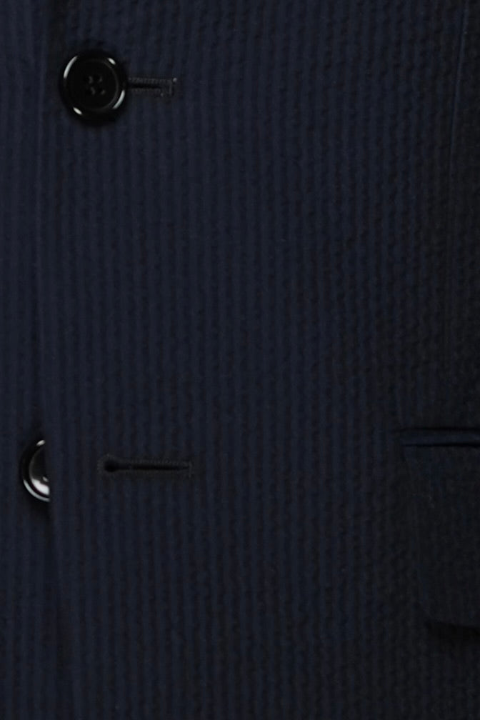 Veste en Seersucker non doublée bleu Marine VE 601