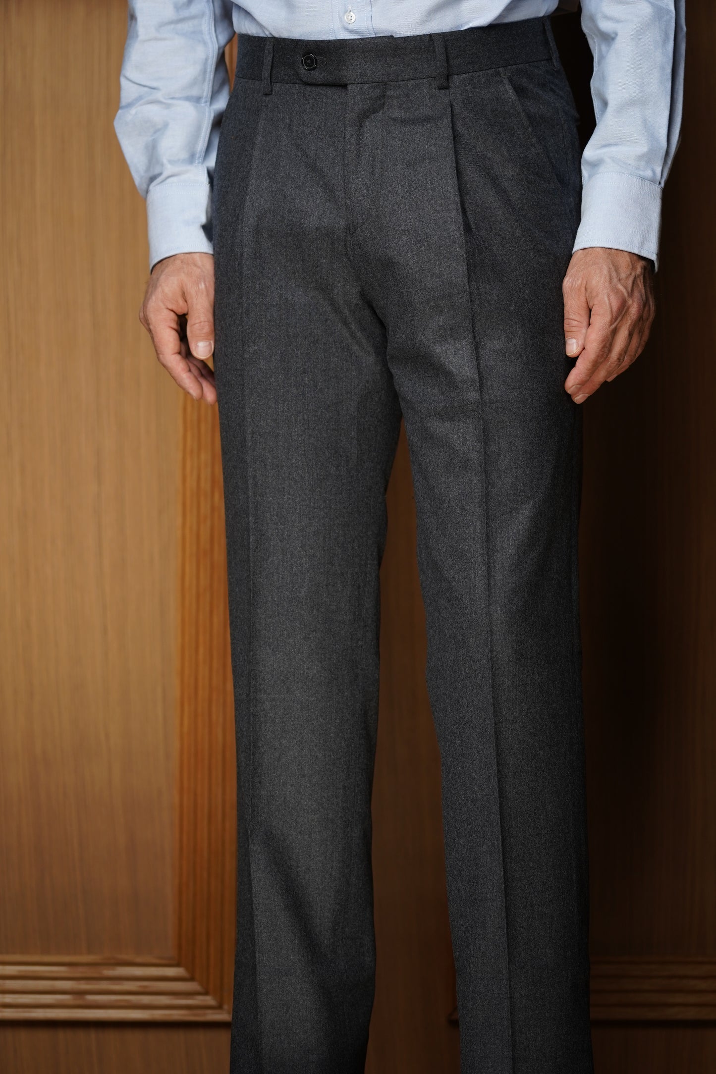 Pantalon en Flanelle à pinces 100 % Laine