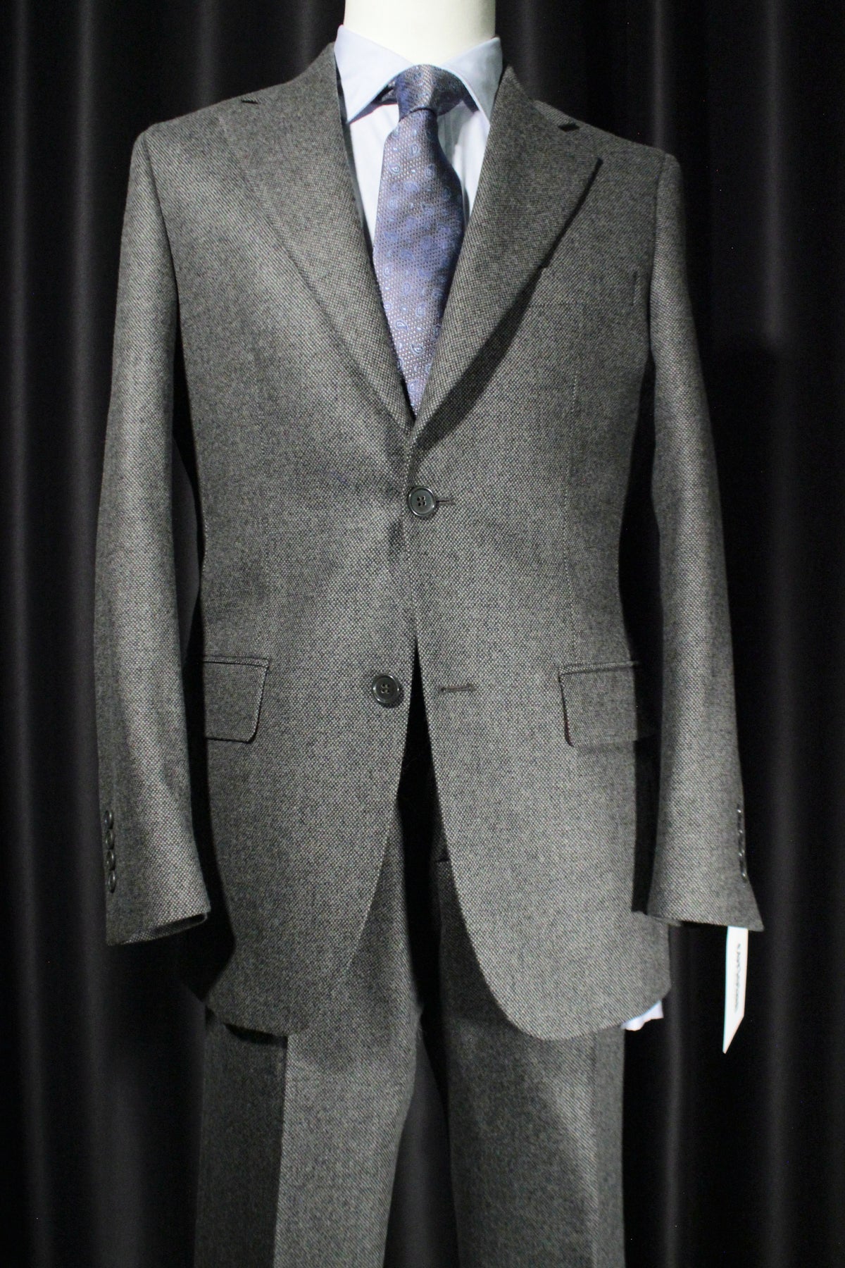 Costume Tradition flanelle caviar gris pointe de vert CH704