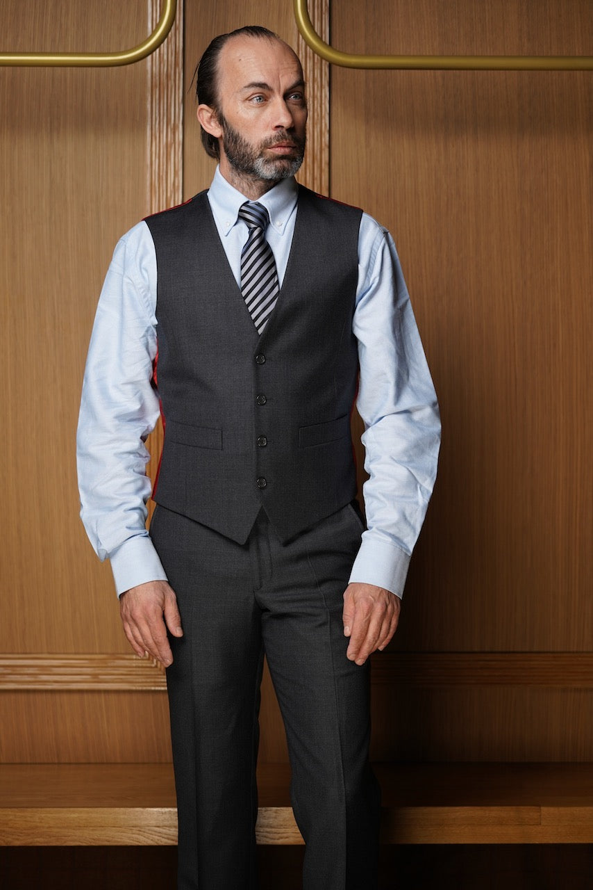 Costume trois pièces tradition gris anthracite tissu Vitale Barberis CTH1