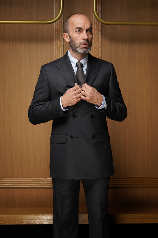 Costume Tradition croisé gris anthracite CTHX1