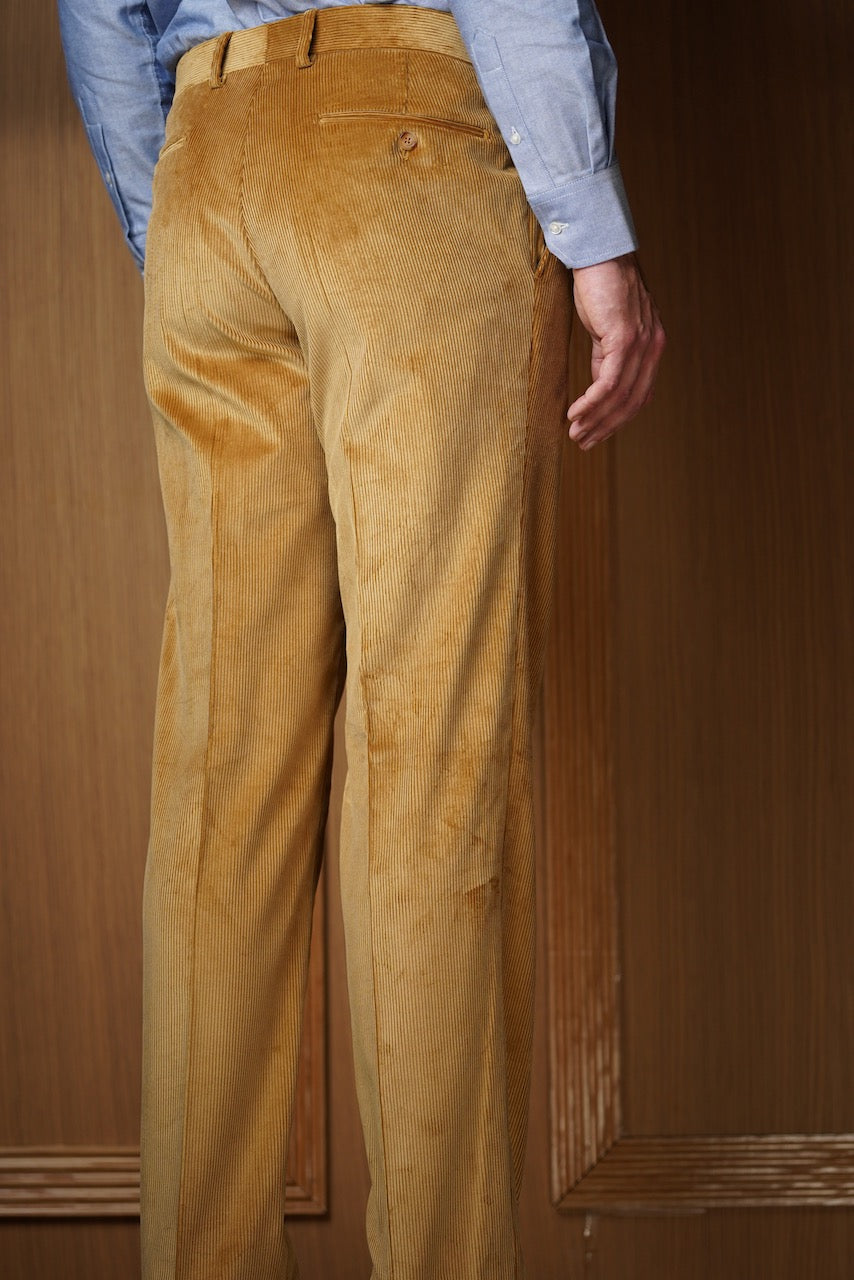 Pantalon en velours à pinces épaisseur classique