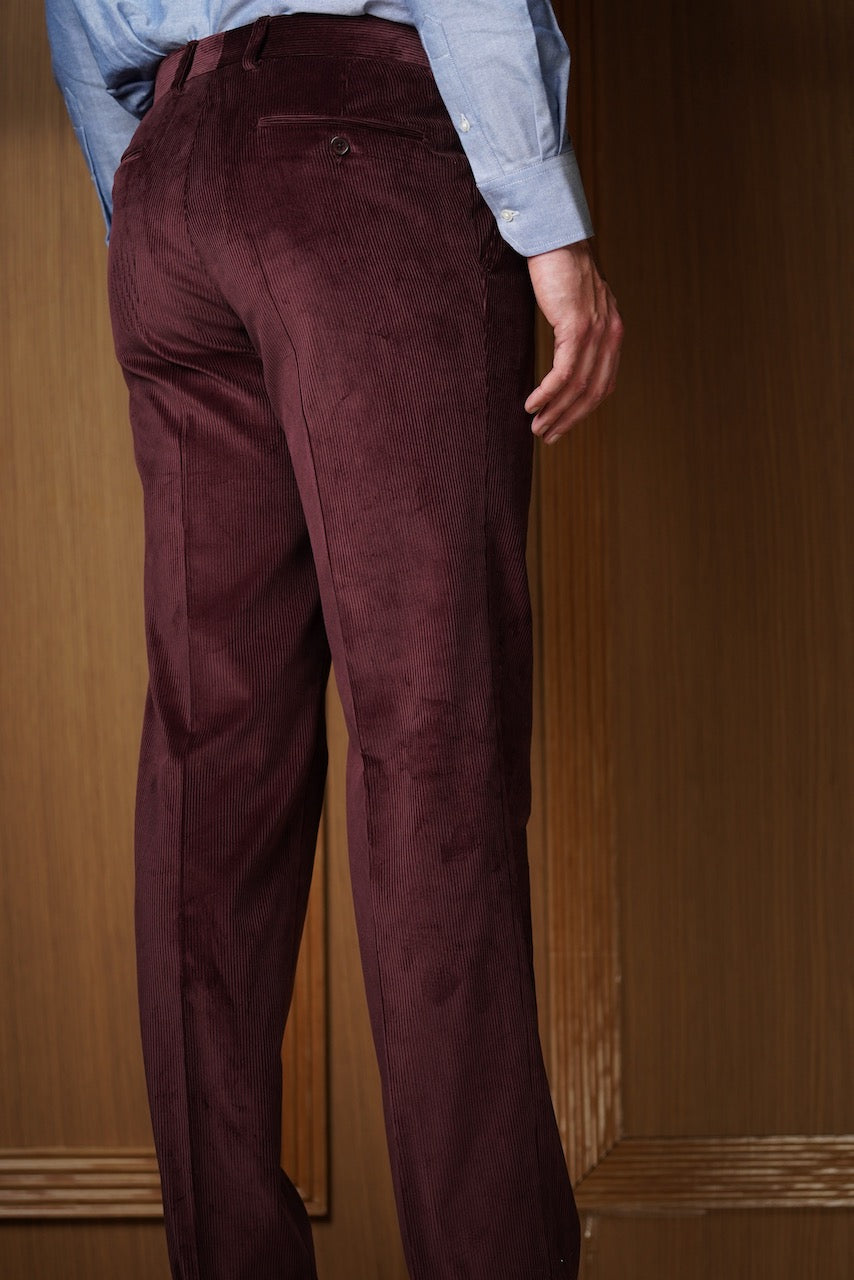 Pantalon en velours à pinces épaisseur classique 🔵