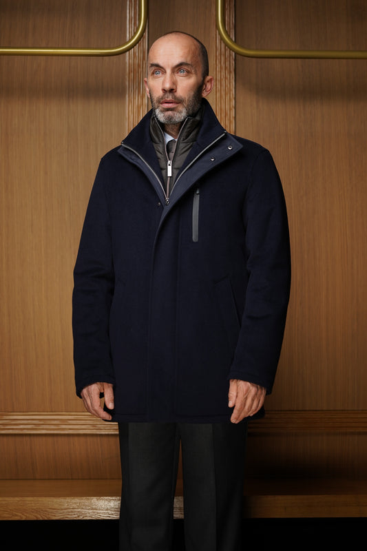 Parka Bugatti lainage bleu marine