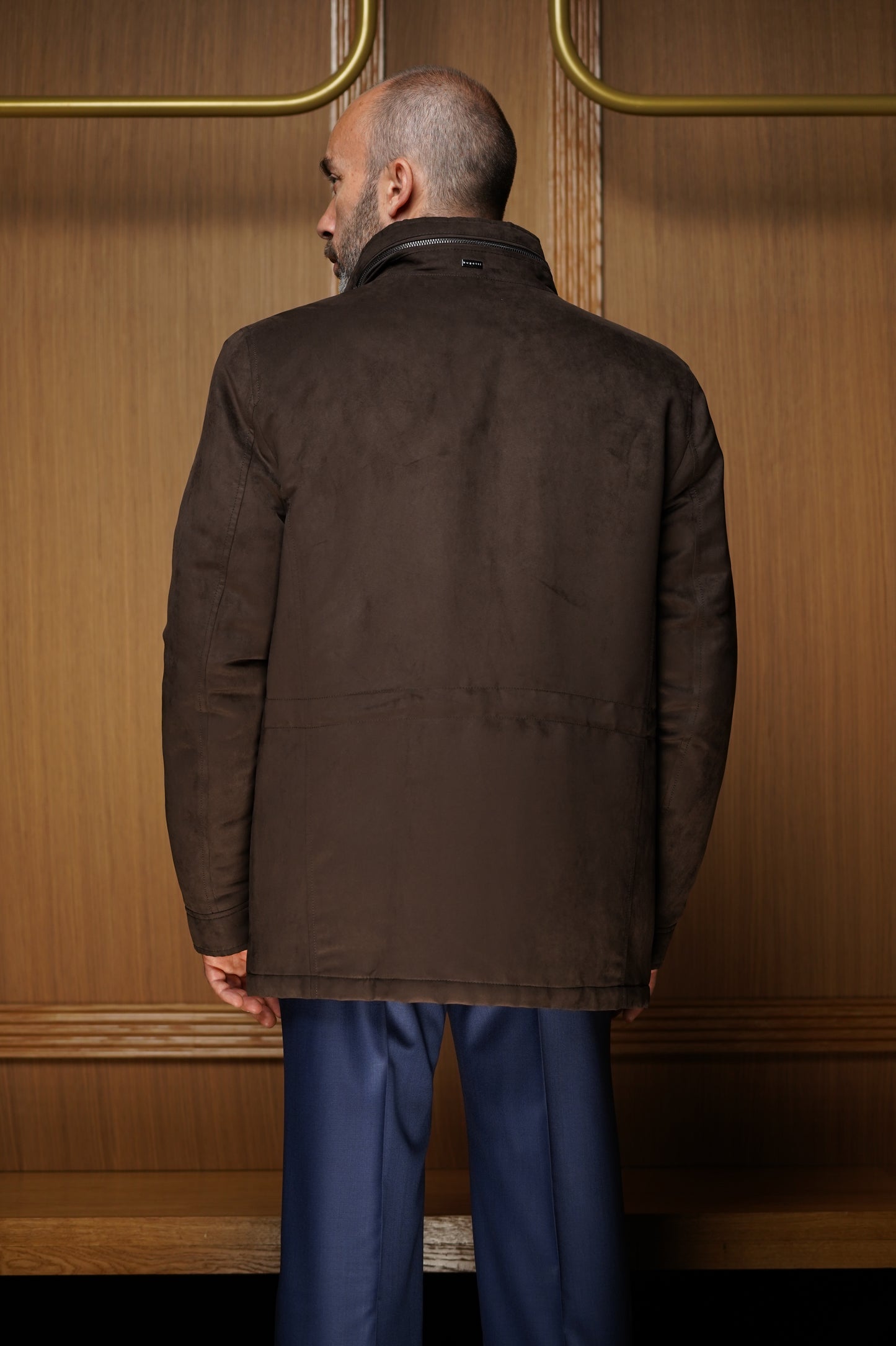 Parka Bugatti marron en microfibre