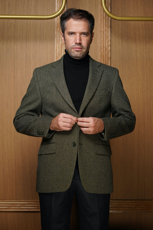 Veste Tradition tweed huddersfield vert foncé VTH 302