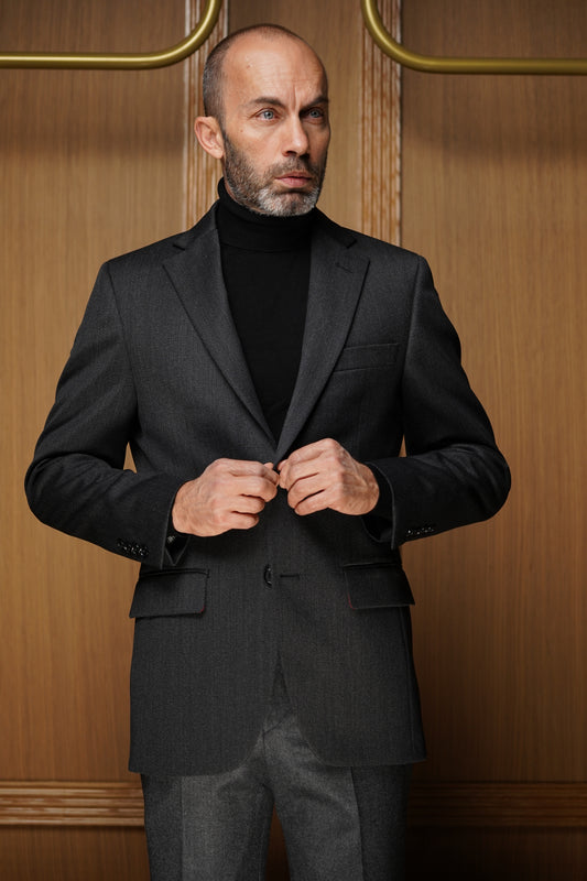 Veste tradition en whipcord grise VTH308