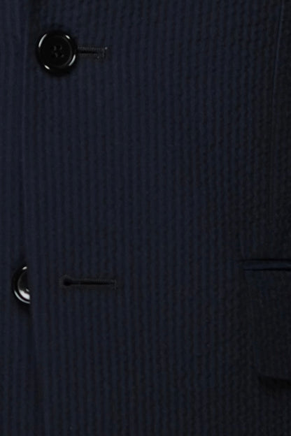 Veste en Seersucker  non doublée bleu Marine VE 601