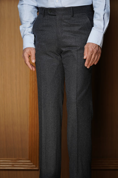 Pantalon en Flanelle sans pinces 100 % Laine