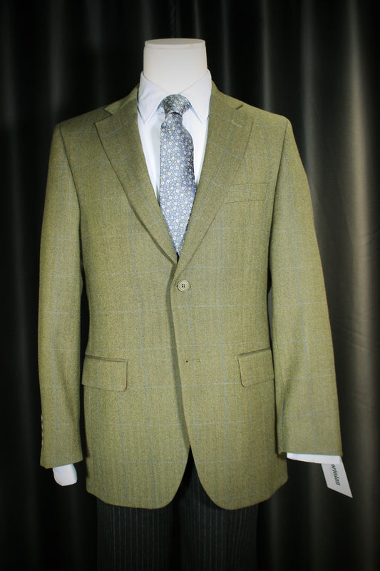 Veste Tradition chevrons vert carreaux fenêtre bleu VTH 609