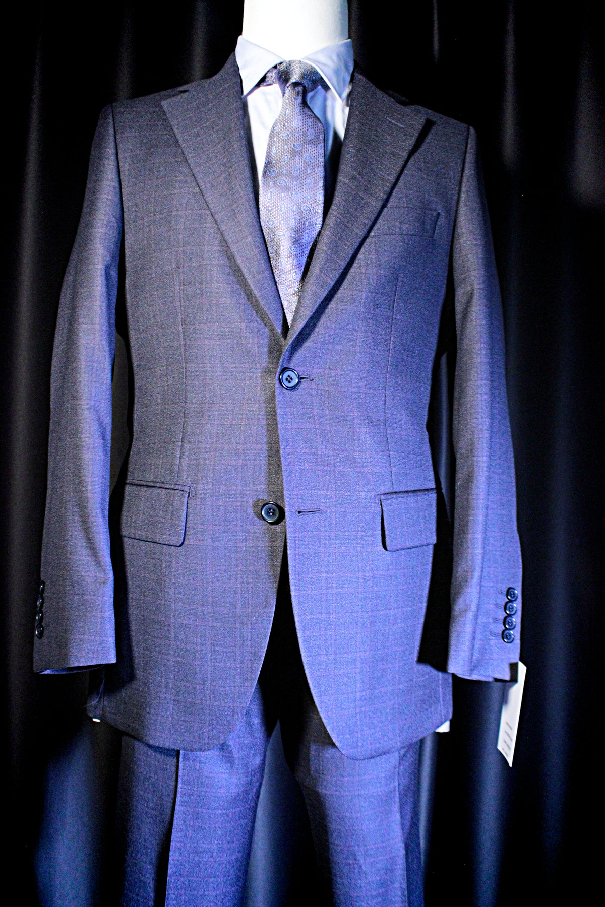 Costume tradition Pince de Galles bleu fondu CH708