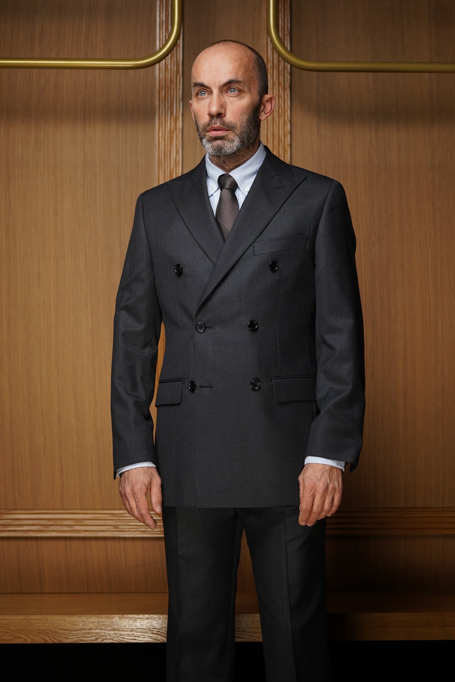 Costume Tradition croisé gris anthracite CTHX1