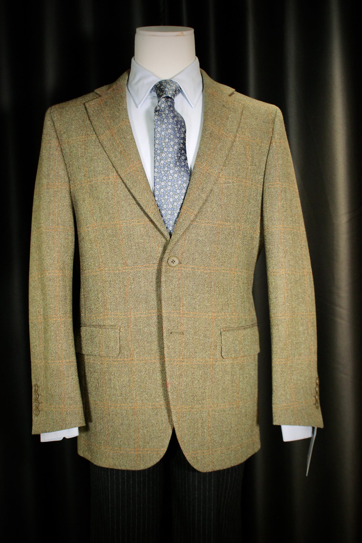 Veste tradition chevrons vert carreaux fenêtre orange VTH 608