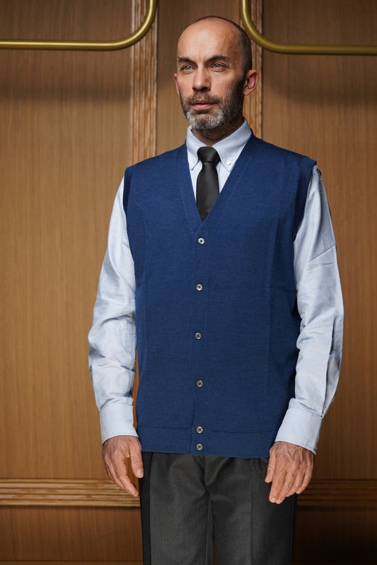 Gilet boutonné Alan Paine Mérinos sans manche