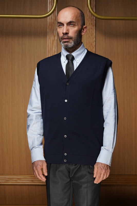 Gilet boutonné Alan Paine Mérinos sans manche