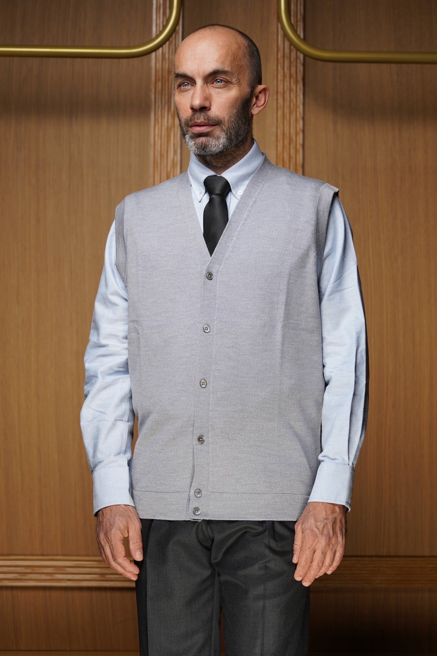 Gilet boutonné Alan Paine Mérinos sans manche