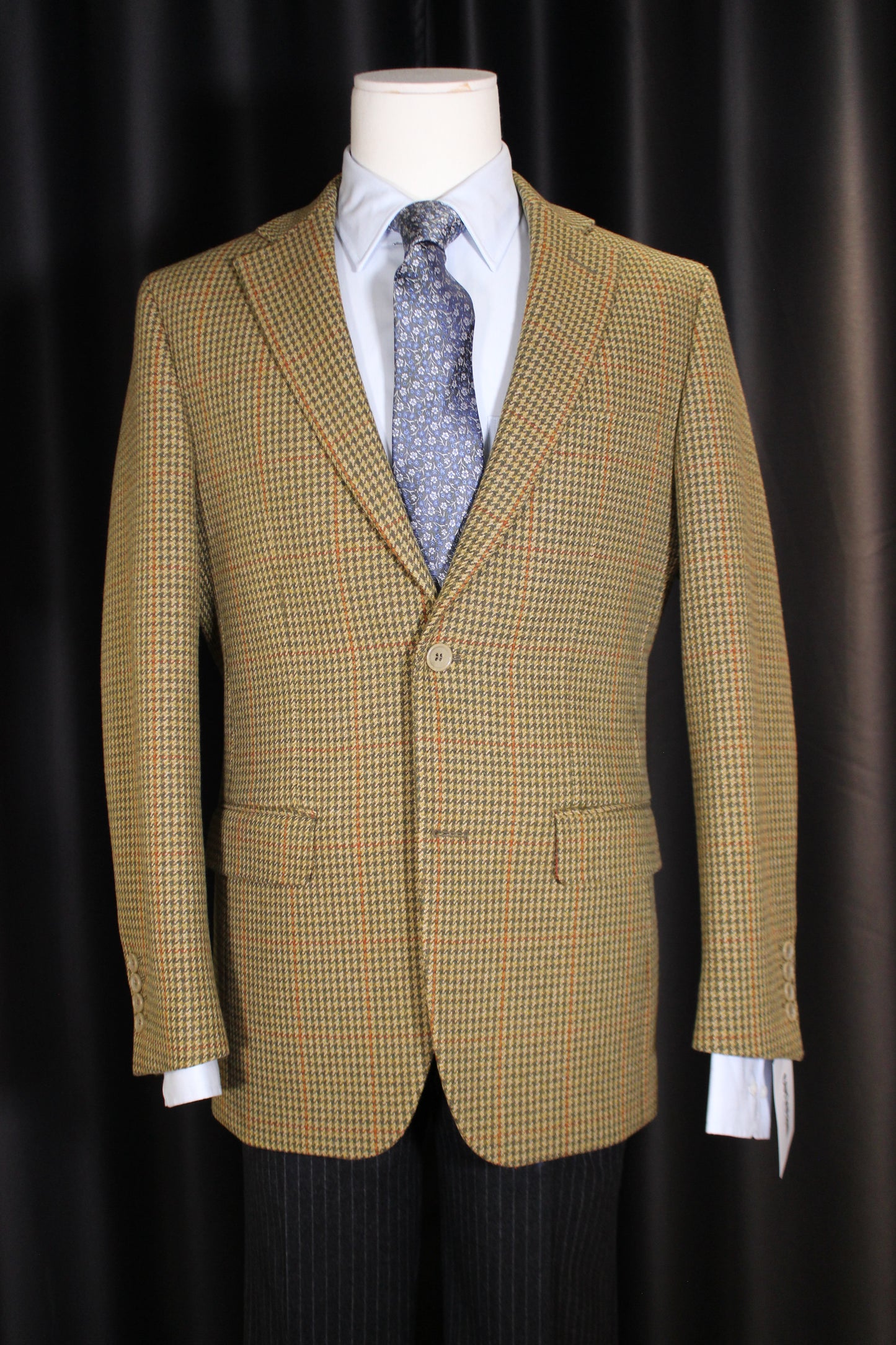 Veste tradition pied de poule verte & beige VTH607