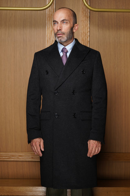 Manteau croisé  100 % cachemire Gris anthracite MX3