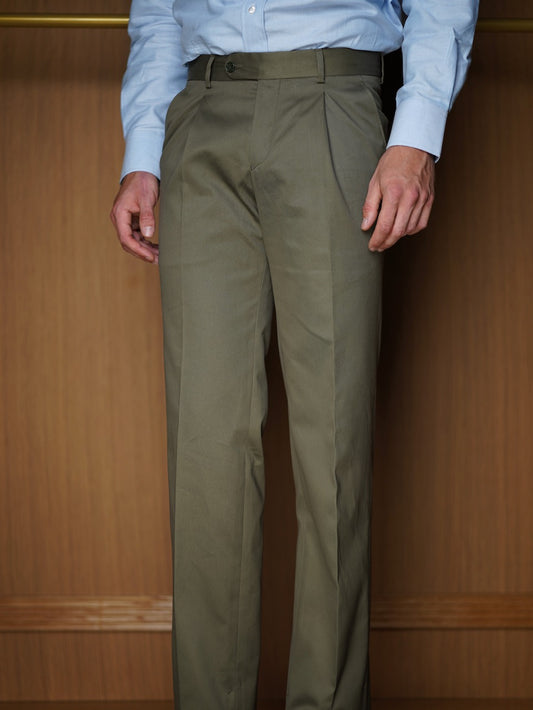 Pantalon pur coton à pinces (Plusieurs coloris disponibles)