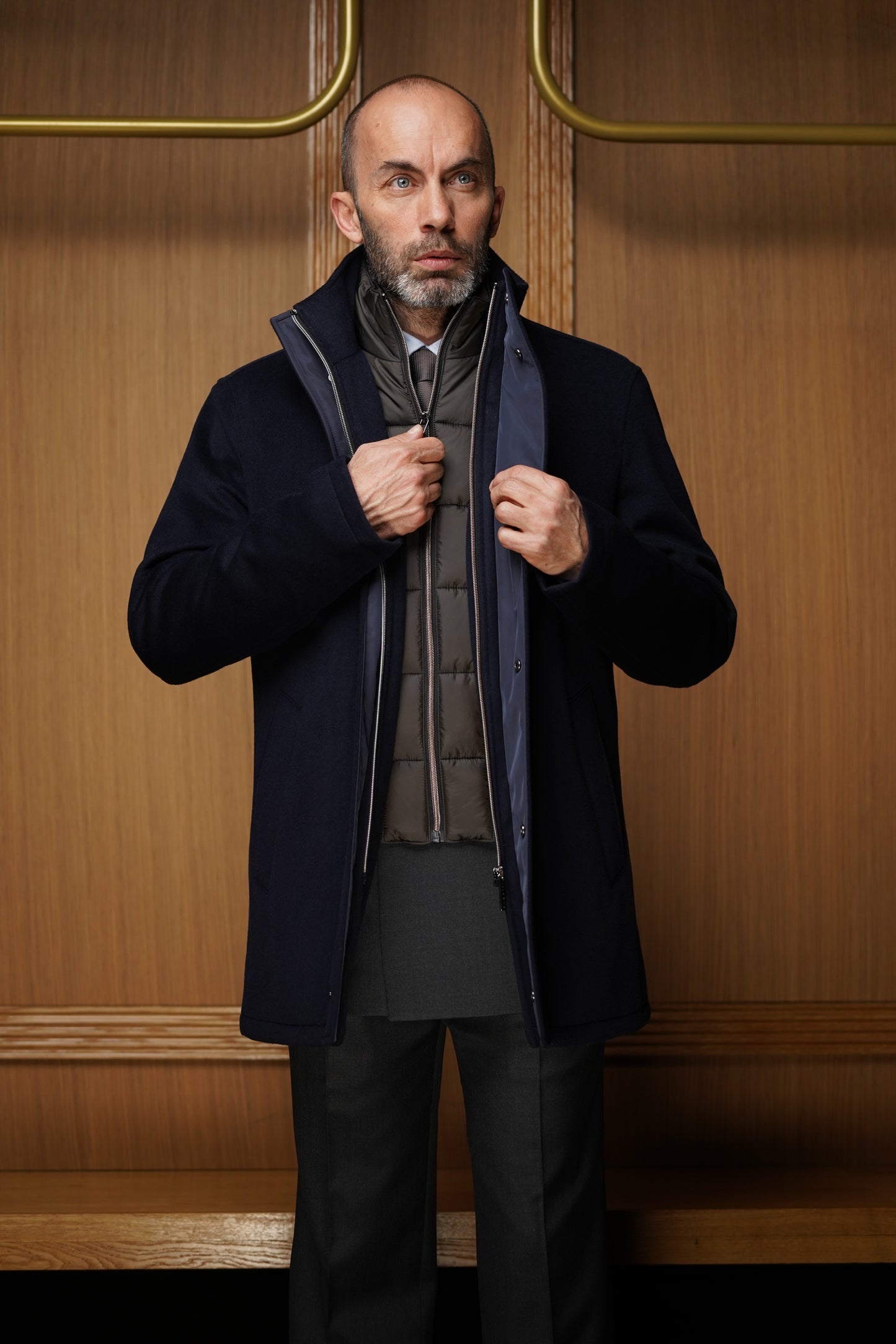 Parka Bugatti lainage bleu marine