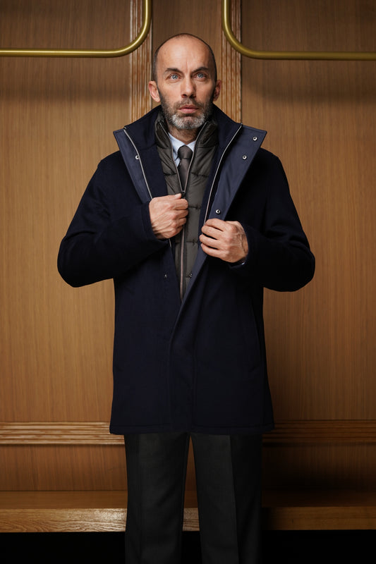Parka Bugatti lainage bleu marine