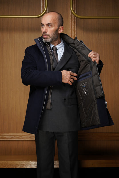 Parka Bugatti lainage bleu marine