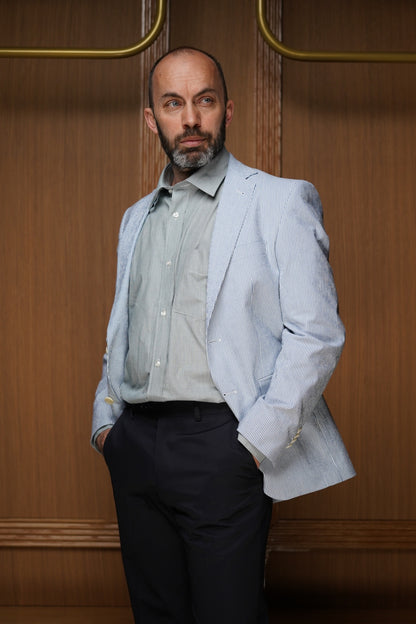 Veste Seersucker Bleu VE508