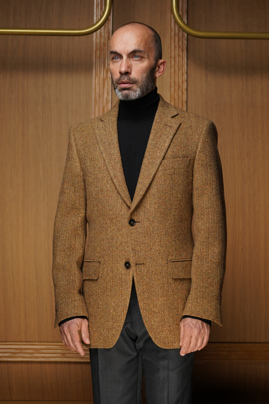 Veste pure laine à chevrons marron VH606