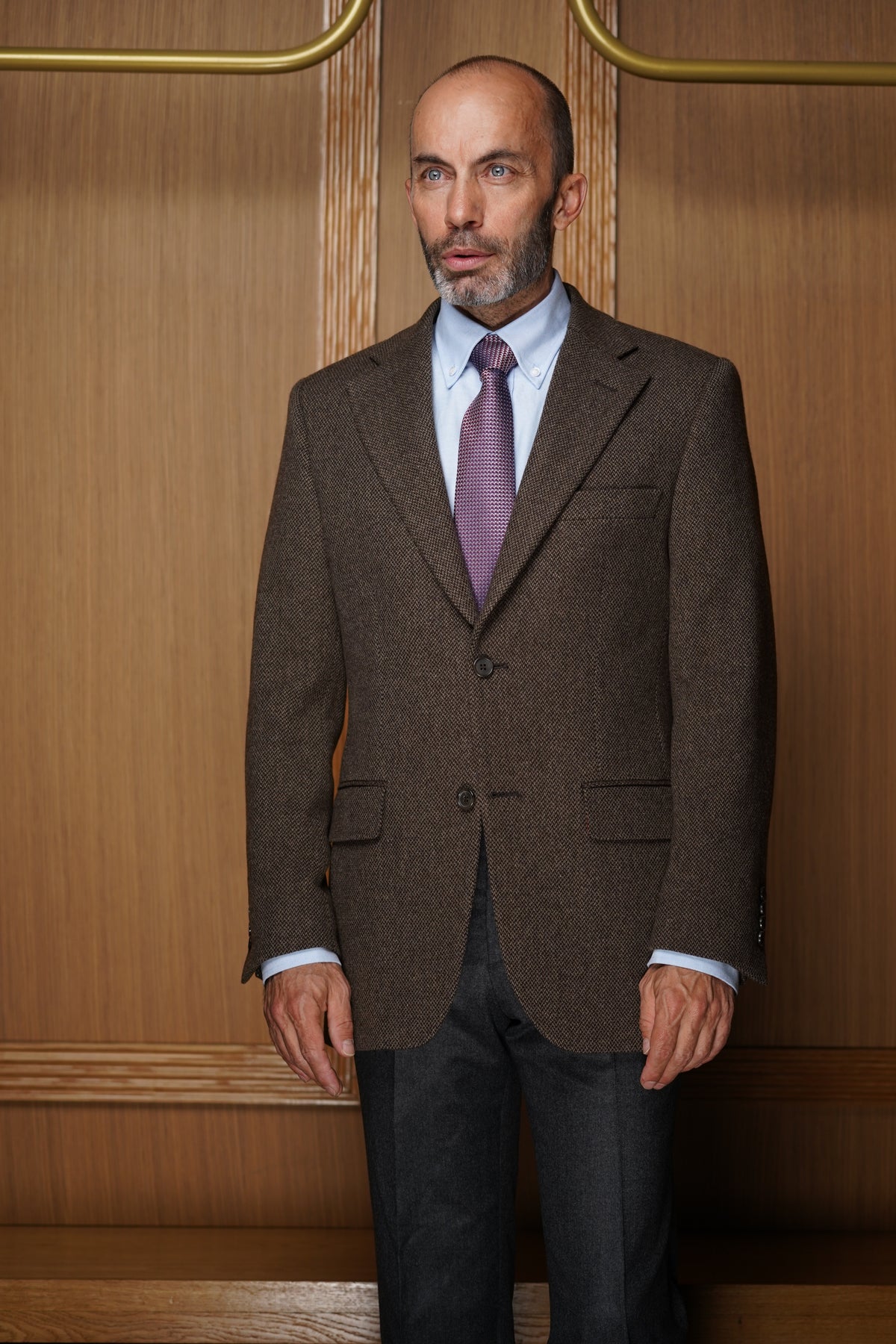 Veste tradition pur cachemire marron VH701