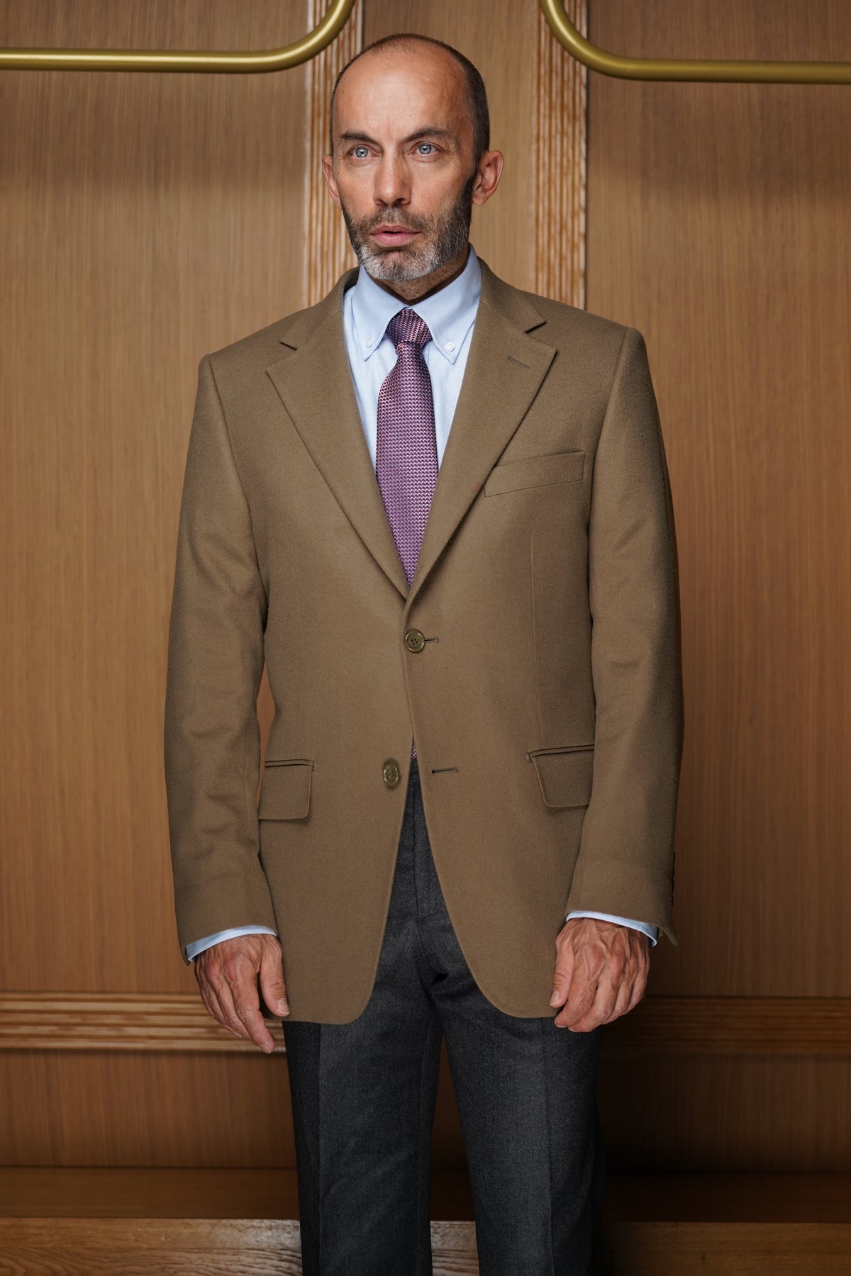 Veste tradition pur cachemire taupe VH703