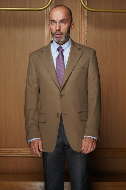 Veste tradition pur cachemire taupe VH703