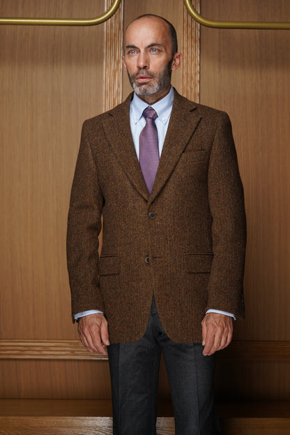 Veste pure laine à chevrons marron VH710
