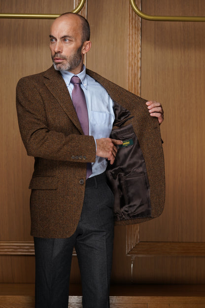Veste pure laine à chevrons marron VH710