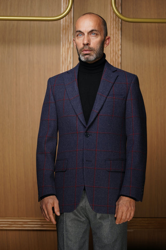 Veste tradition bleu Carreaux fenêtre VTH301