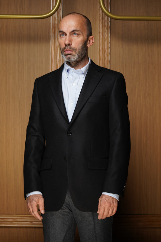 Veste Tradition noire pur cachemire VTH601