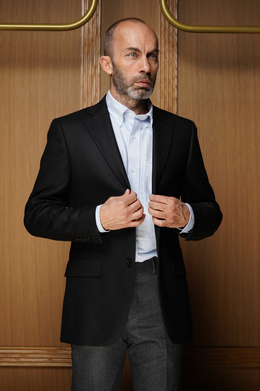 Veste Tradition noire pur cachemire VTH601