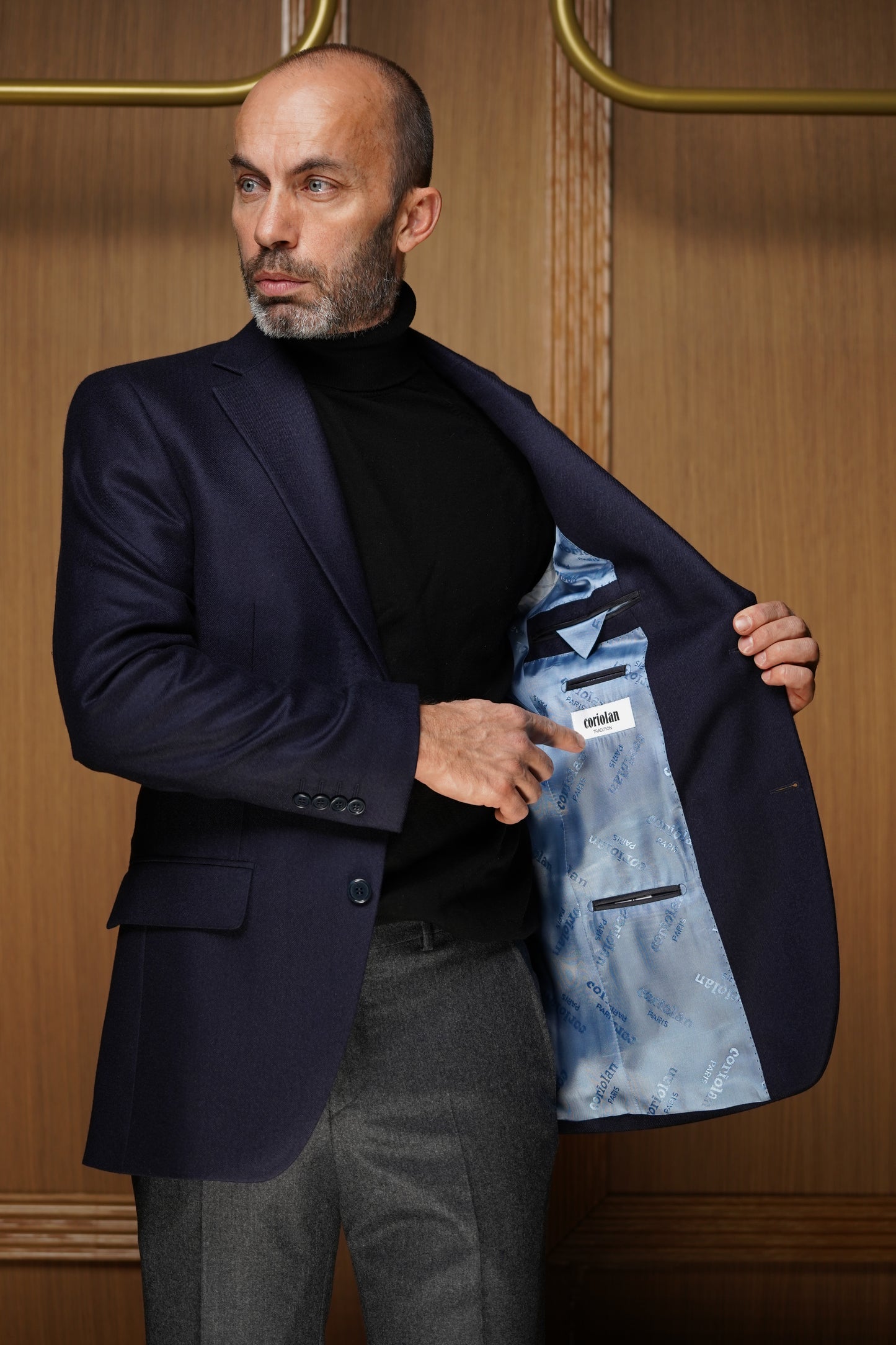 Veste tradition pur cachemire bleu  VTH602