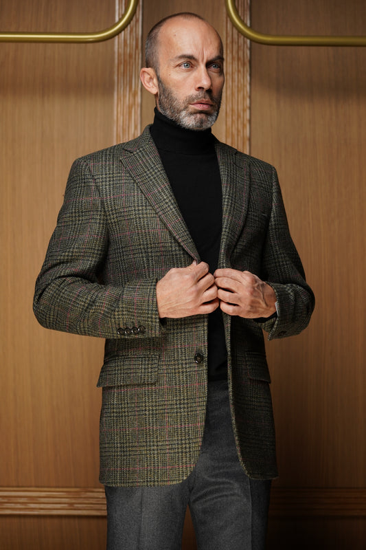 Veste tradition verte Prince de Galles VTH606